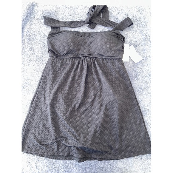 Lands' End Black Swimsuit Dress Halter Sleeveless One Piece Bathing Suit Small - Picture 1 of 5